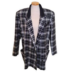 Vintage 80's Pariscope Double Breasted Plaid Blazer